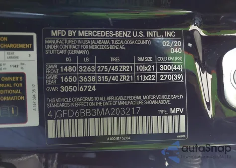 2021 Mercedes-Benz Amg Gle 53 Coupe 4Matic z USA, uszkodzony, nr VIN 4JGFD6BB3MA203217